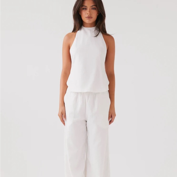 Peppermayo Pants - Peppermayo Exclusive Heatwave Linen Apron Top - White